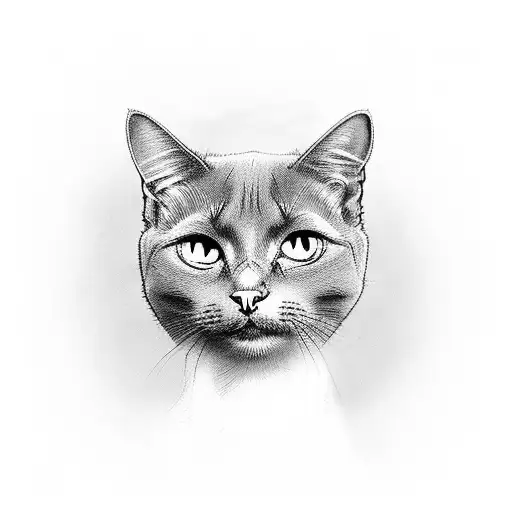 Black-grey Cat Silhouette With Eerie Eyes