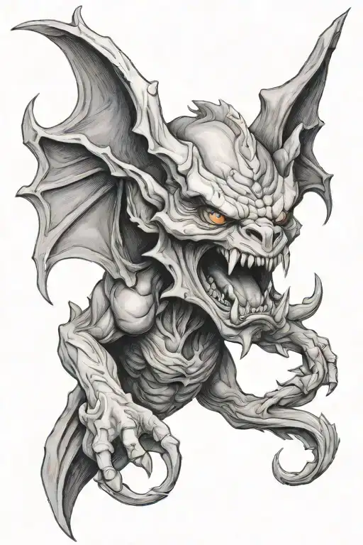 Demon Creature Gargoyle Roaring