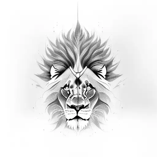 Lion Siting In The Kings Chair And Everything Is Burning Around