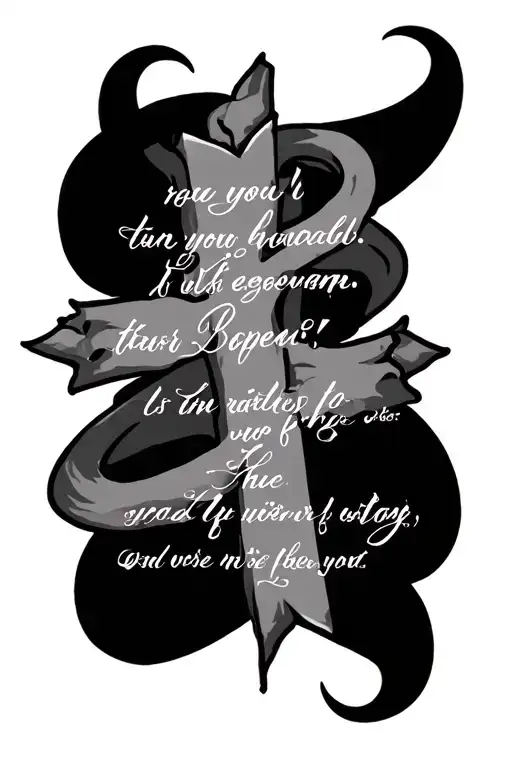 Cross With Bible Verse Intertwined Within