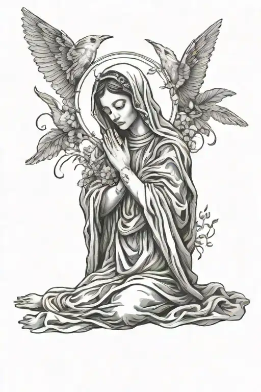 Mary With Stigmata On Hands And Feet