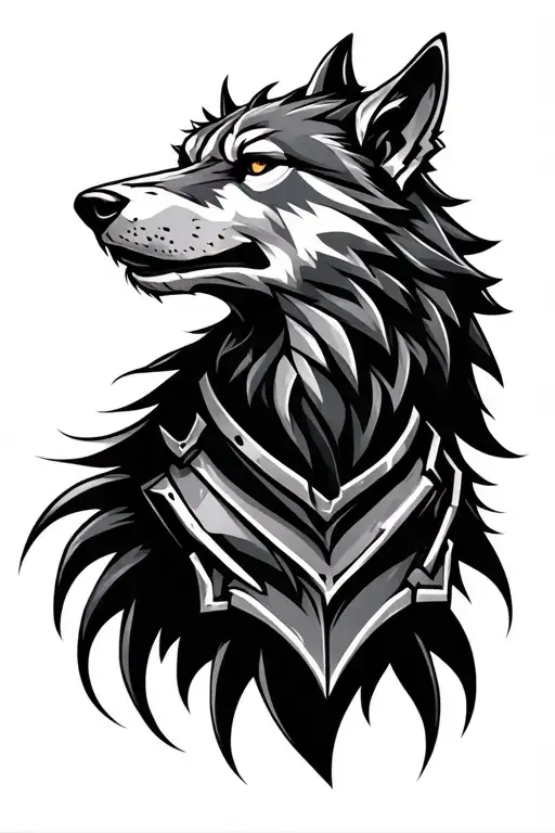 Armoured Wolf Head