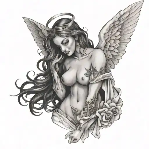 Sexy Angel With Cross
