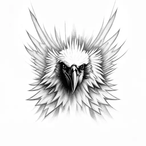 A Majestic Raven Wearing The Iconic Makeup Of Kiss