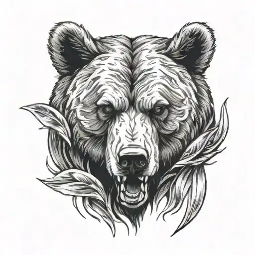 Aggressive Bear Head Emerging