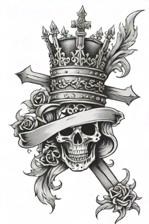 A Cross And Thorn Crown With All Glory To God