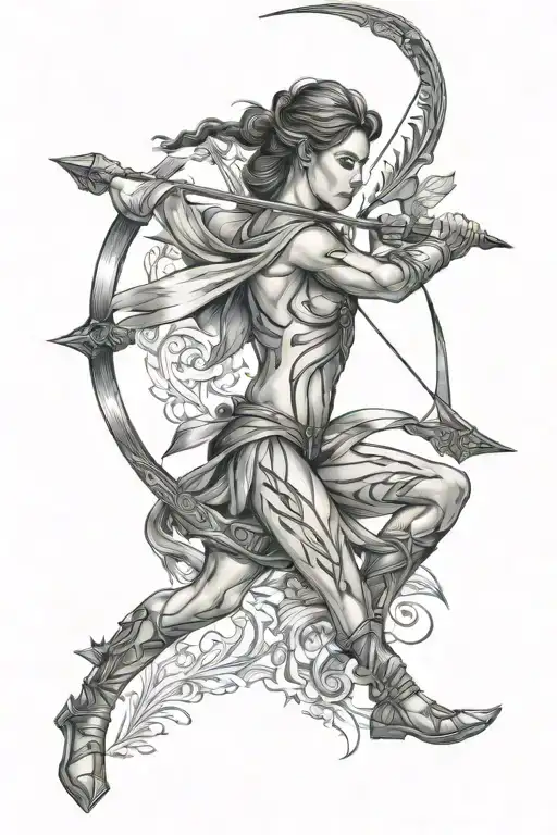 Sagittarius Centuar Shooting Bow And Arrow