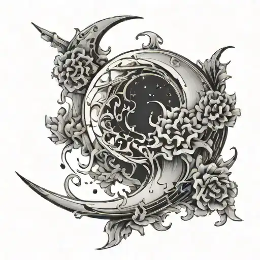 Suminagashi Crescent Moon Related To Moonknight
