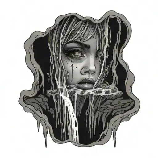 Crying Eyes Into A Waterfall Flowing