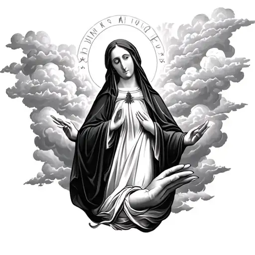 Clouds Surrounding Mother Mary As She Drops The Roasry Wraping Around My Hand