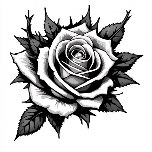 A Rose With A Crown Of Thorns On Top