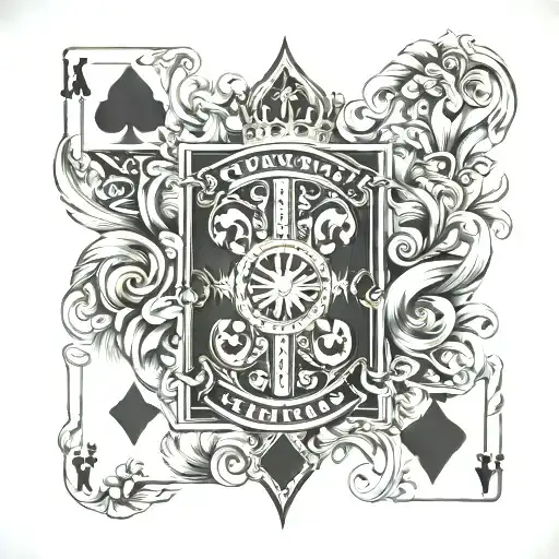 Playing Cards Spread With Kings Card