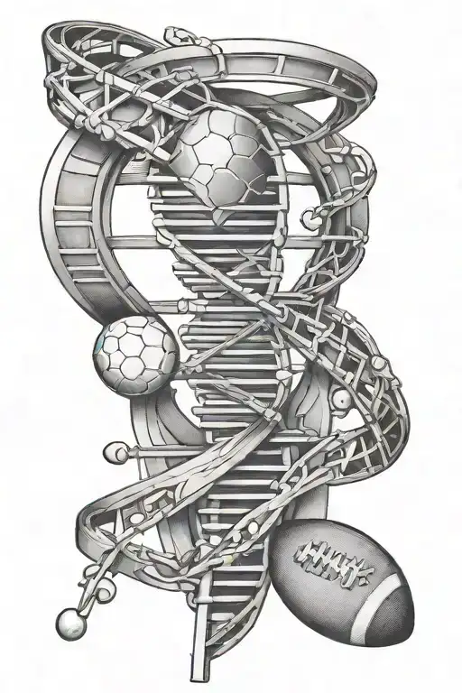 Dna Strand With Football