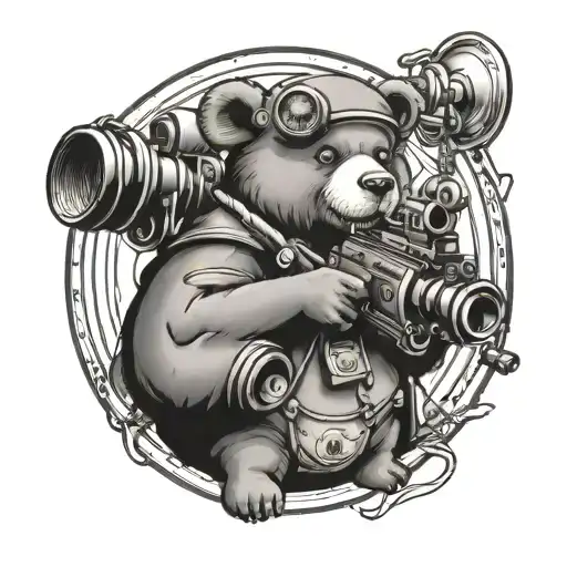 Radio Operator Carebear With Machine Gun Morphing