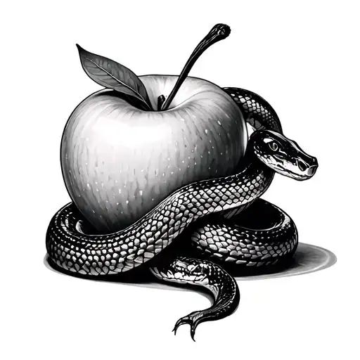 Snake Guarding An Apple