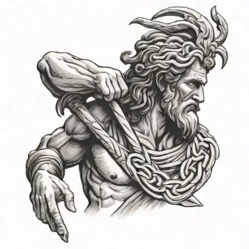 Greek God Asclepius Holding Staff