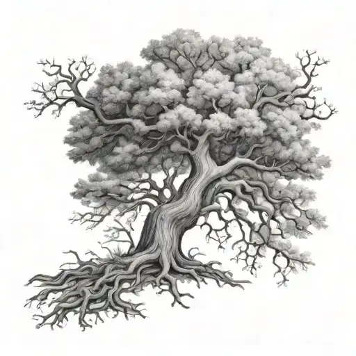 Realism Oak Tree Tattoo Rooted In A Torah