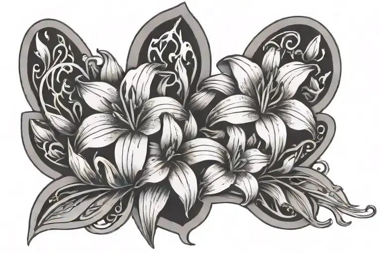 Flowers And Lilies Dog Paw Print