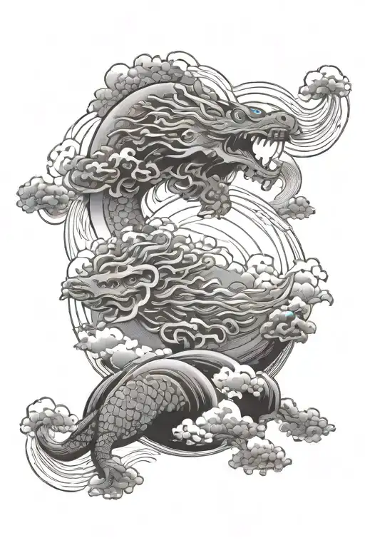 Japanese Style With Rising Sun With Light Rays