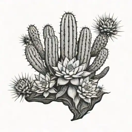 Cactus Roots Making The Outline Of Oregon