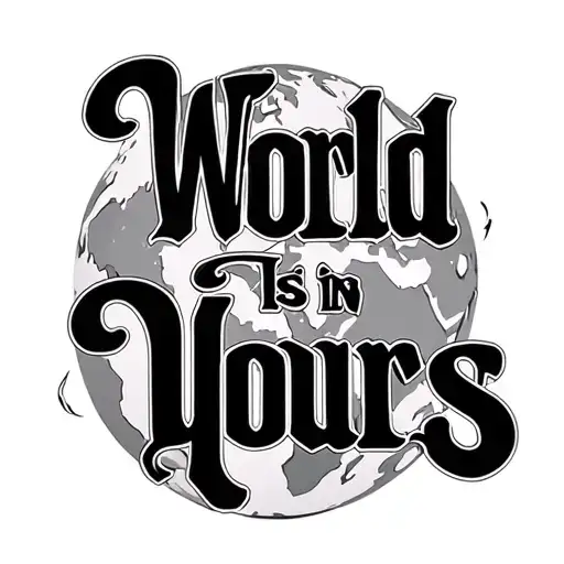The World Is Yours In Tattoo Lettering