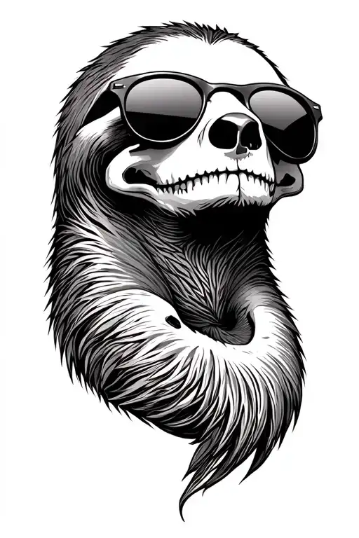 Sloth Skull Wearing Sunglasses