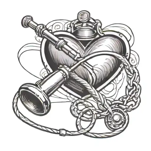 Stethoscope And Fishing Pole Outlining A Heart