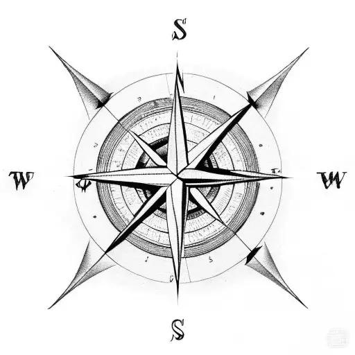 A Compass With An Arrow
