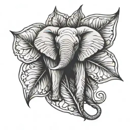 Elephant In The Shape Of A Leaf