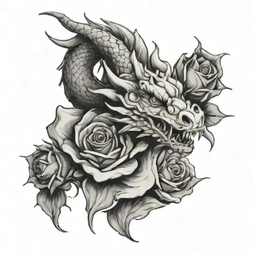 Rose Head With Dragon Body