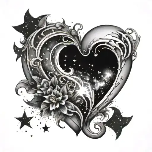 Heart Shape With Galaxy Inside