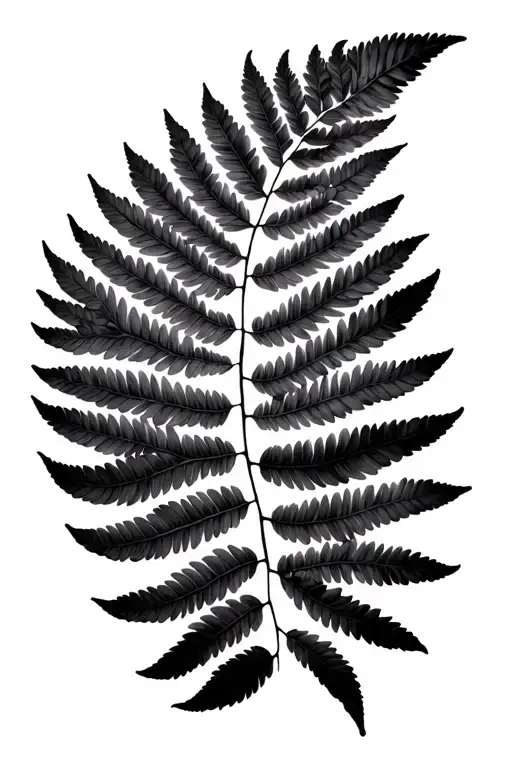 Black And Grey Fern Leaf