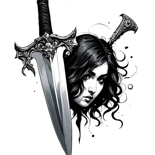 Dagger With Woman's Face In The Blade