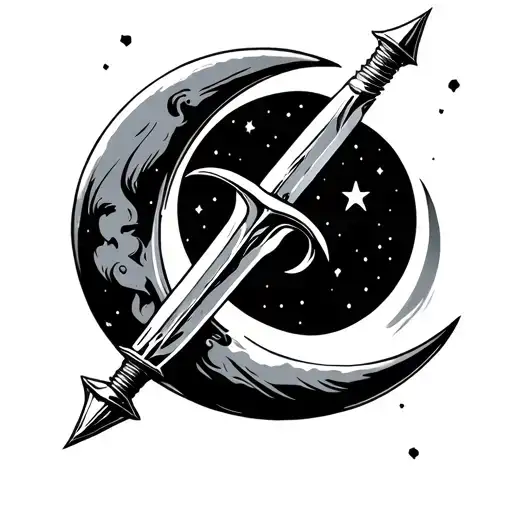 Sword Piercing A Crescent Moon