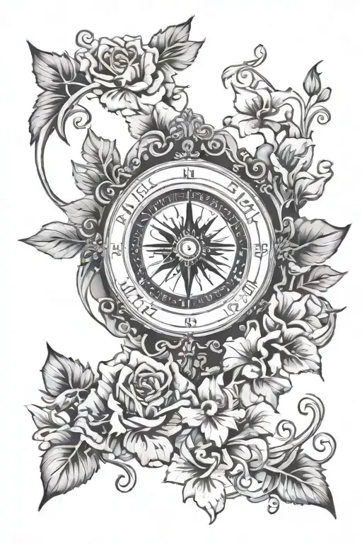 Compass Iris Rose Ivy Ladies Face