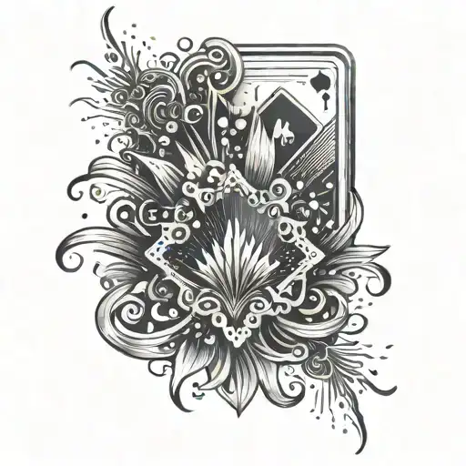 Fireworks And Playing Card