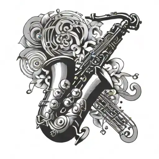 Saxophone With Music Notes