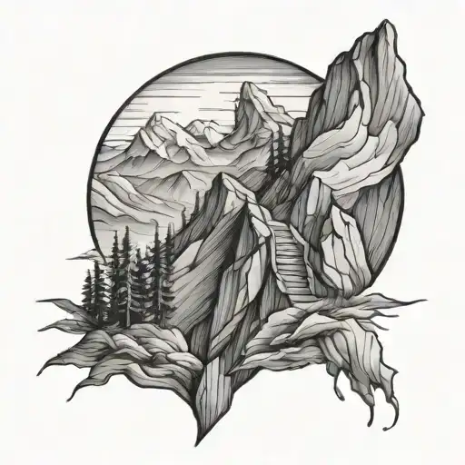 Climbing Mountain Scene