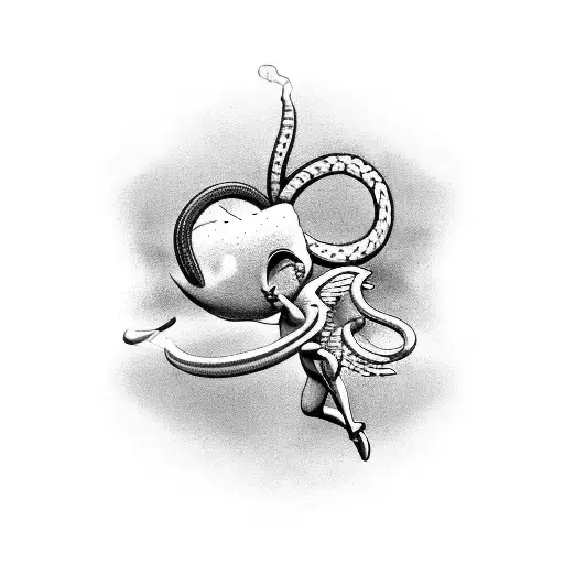 Cupid Fighting Snake