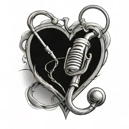 Stethoscope And Fishing Pole In The Shape Of A Heart