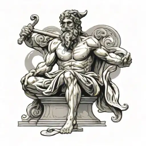 Greek God Asclepius Turned His Back Sitting