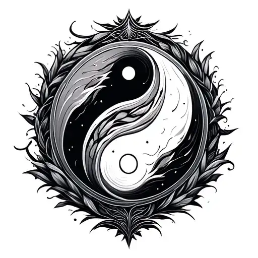 Ying And Yang Karma Symbol Intertwined