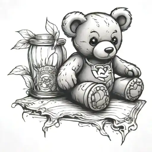 Teddy Bear With Patch On Knee