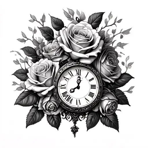 Roses With Poison Tree And Clock