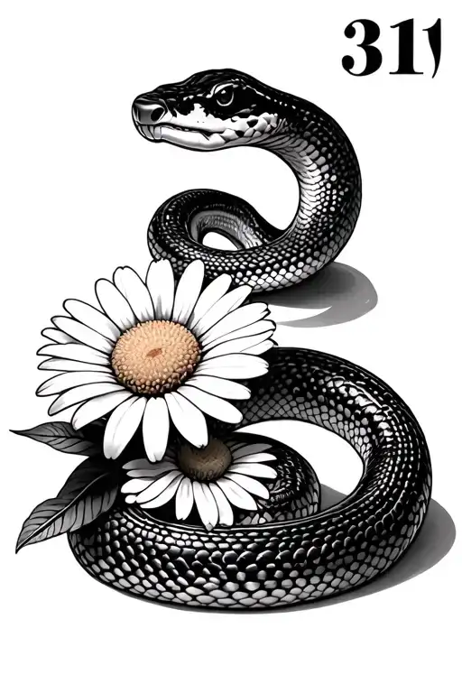 A Snake And Daisy With The Number 31