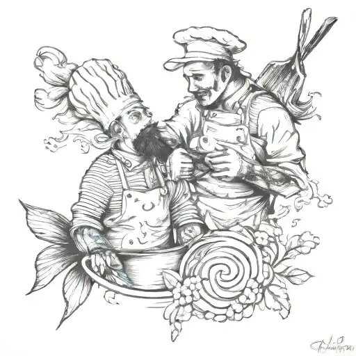 Father Chef And Son Talk Too Much Love