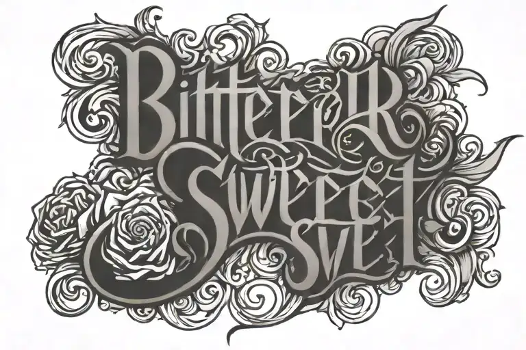 Bitter Sweet Dark Lettering Gothic