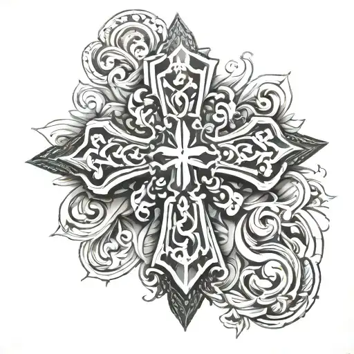 Cross Tattoo Western Themed