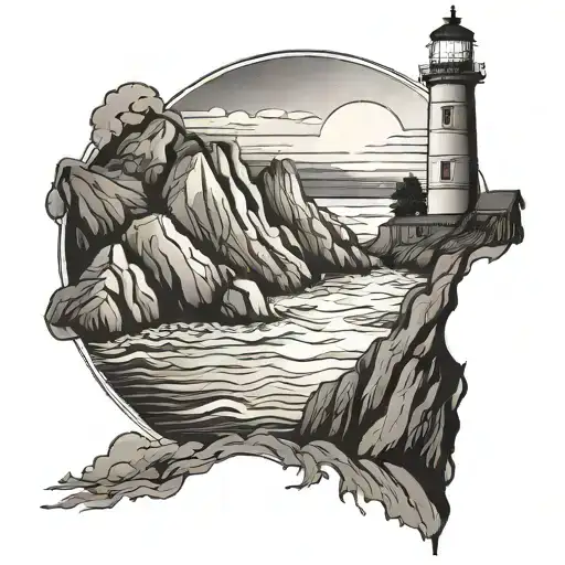 Lighthouse On Cliffside