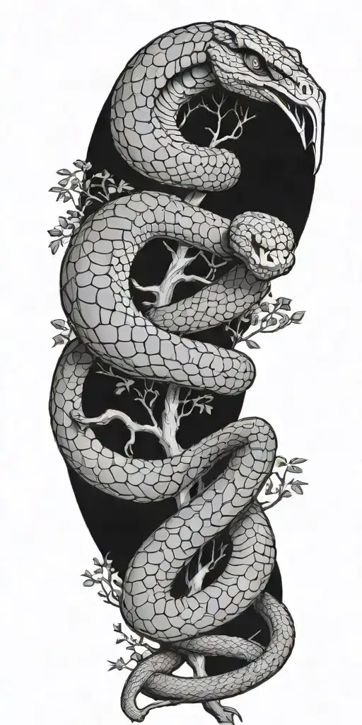 Large Cobra Being Impaled Through Tree